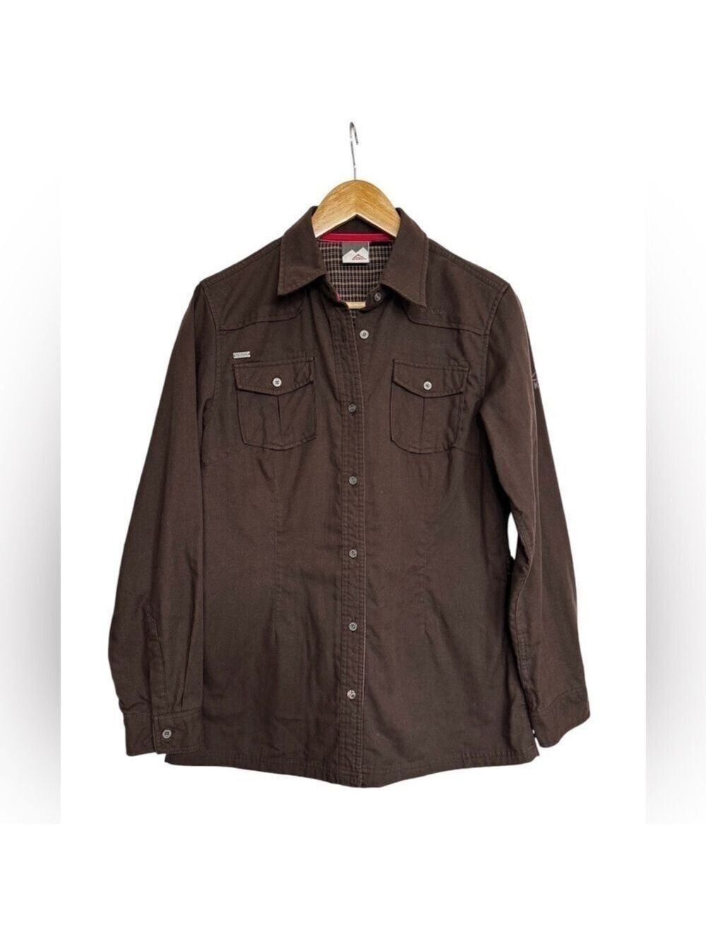 Women’s Mckinley Long Sleeve Button Down Shirt Dark Brown and Plaid - Size Small